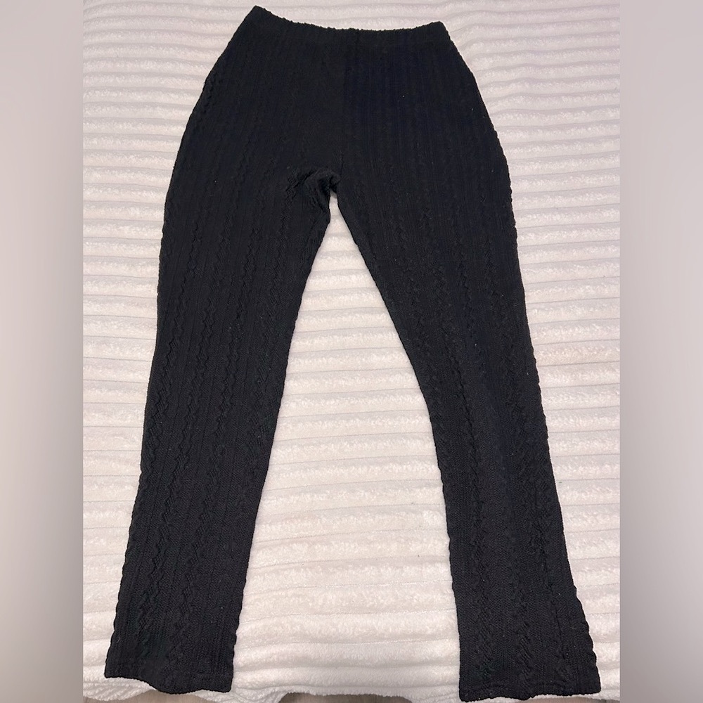WOMENS BLACK KNIT PANTS SIZE MEDIUM// NICELY MADE FABRIC✨